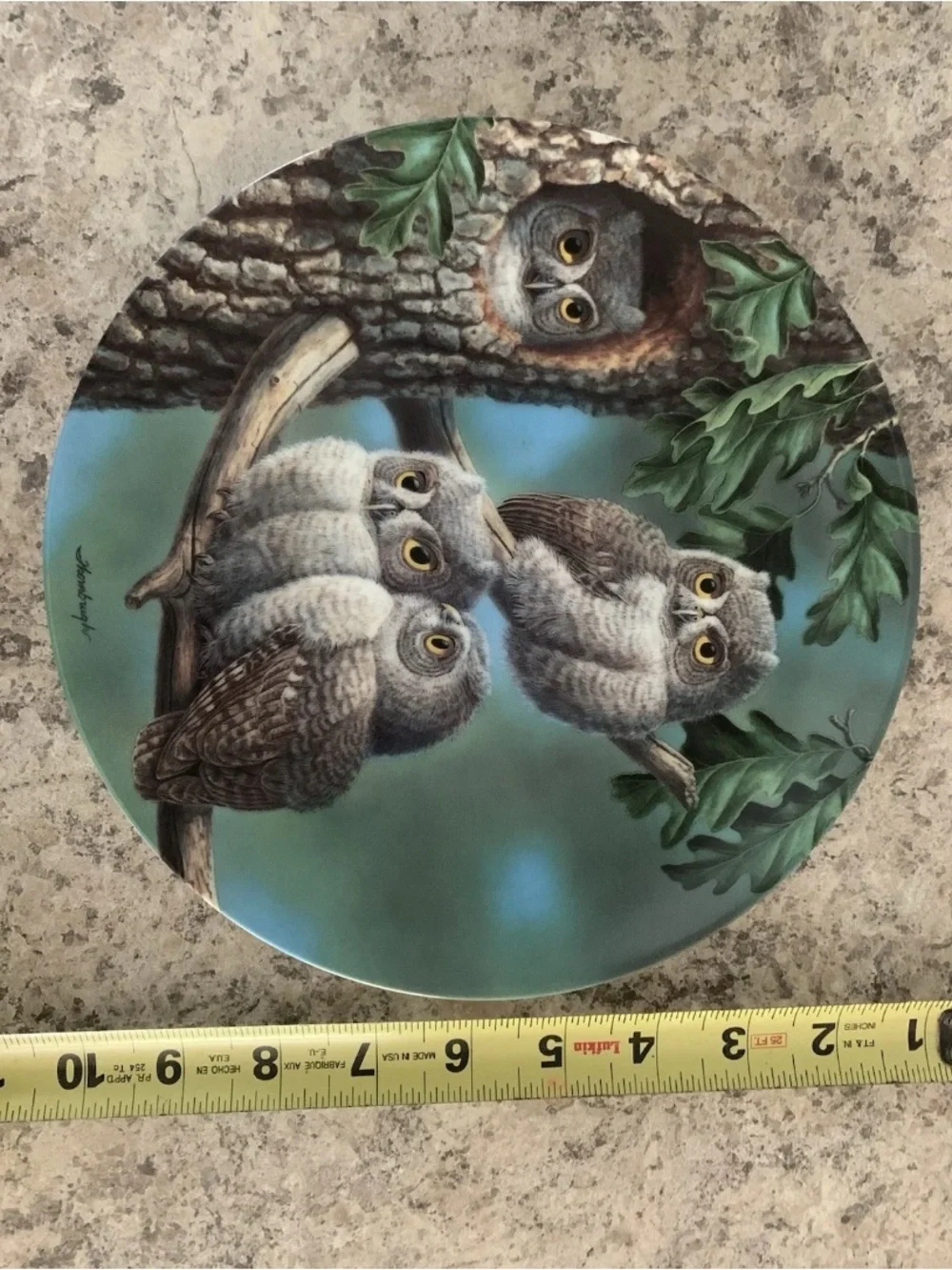 Vintage Owl Plate Lot “Peek-a-Whoo Screech Owls” “Twilight Glow”